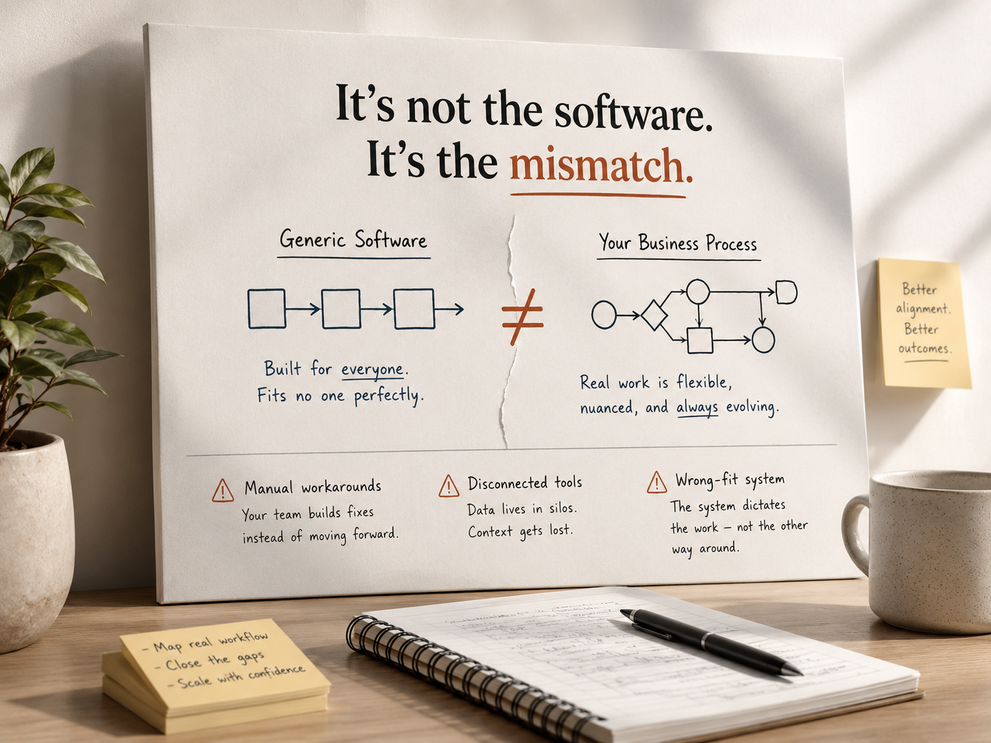 The mismatch between off-the-shelf software and how a business actually operates
